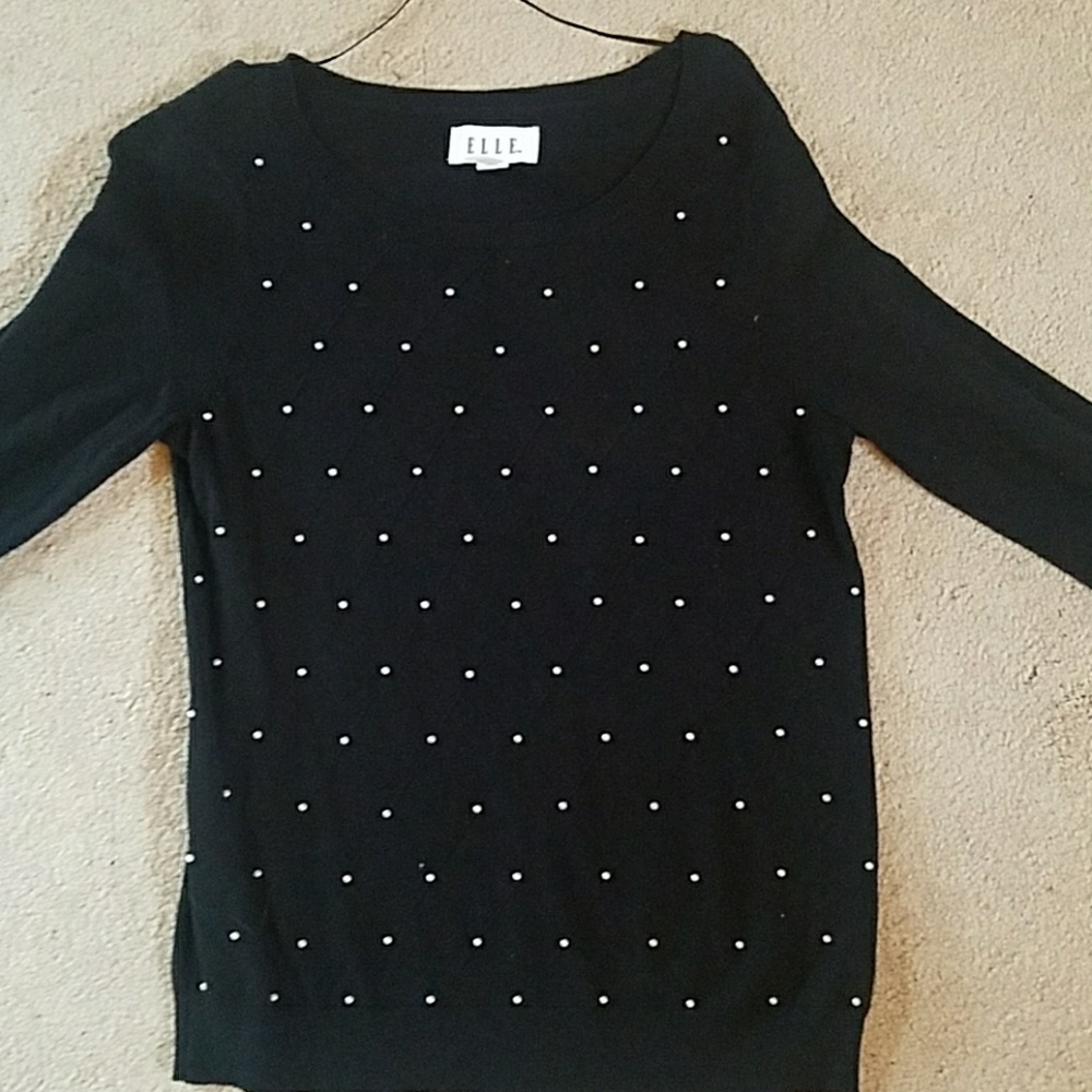 Small pearl embossed sweater top